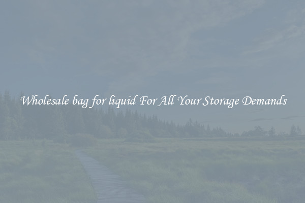Wholesale bag for liquid For All Your Storage Demands