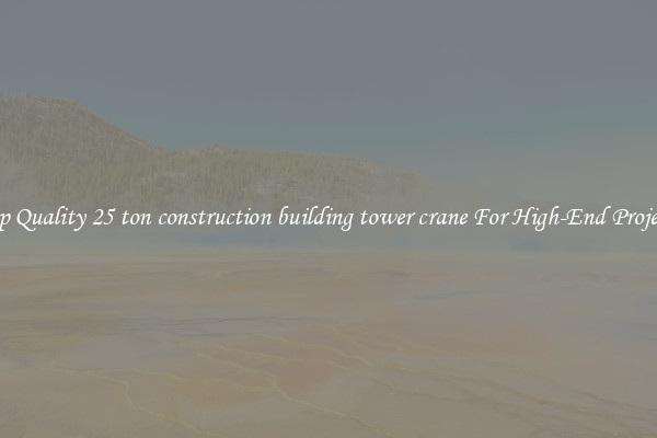Top Quality 25 ton construction building tower crane For High-End Projects