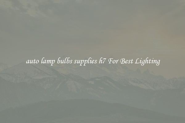 auto lamp bulbs supplies h7 For Best Lighting
