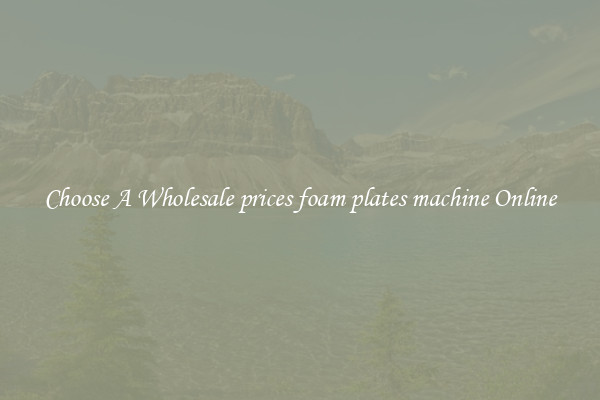 Choose A Wholesale prices foam plates machine Online