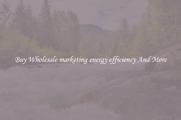 Buy Wholesale marketing energy efficiency And More
